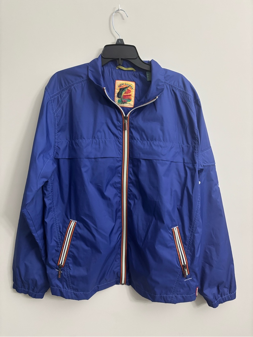 Tommy Bahama Royal Blue Lightweight Zip Jacket with Striped Trim